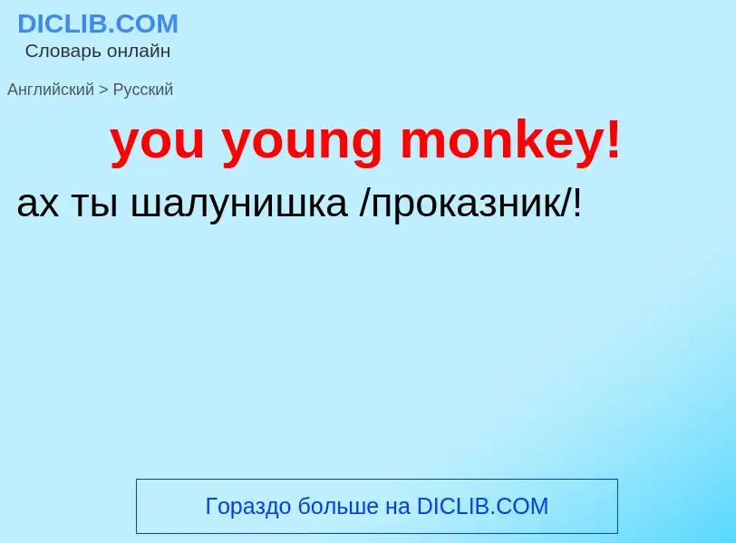 Traduzione di &#39you young monkey!&#39 in Russo