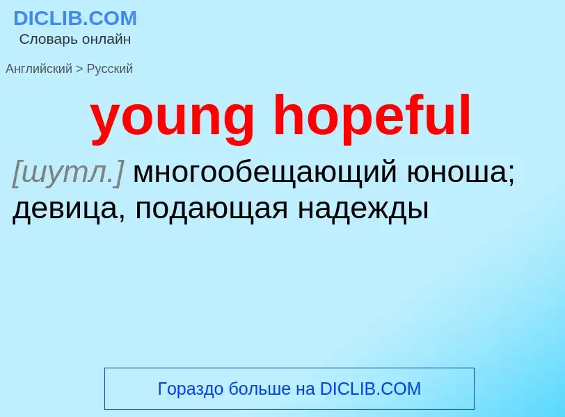 Как переводится young hopeful на Русский язык