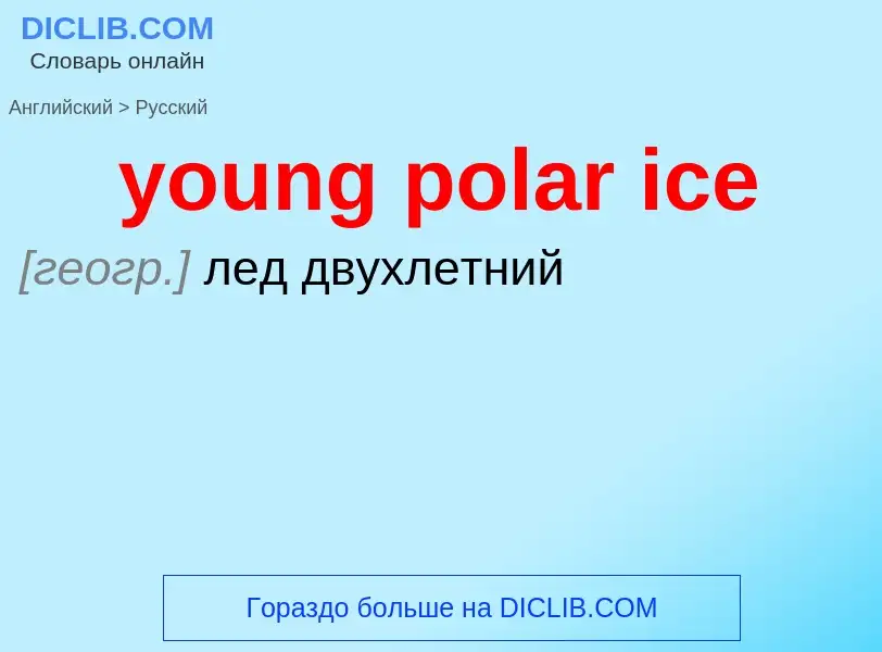 ¿Cómo se dice young polar ice en Ruso? Traducción de &#39young polar ice&#39 al Ruso