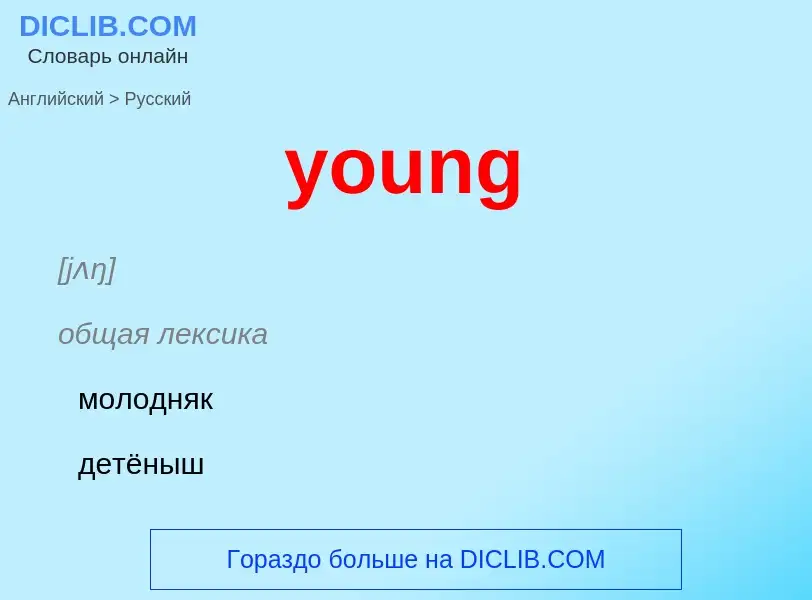 Traduzione di &#39young&#39 in Russo