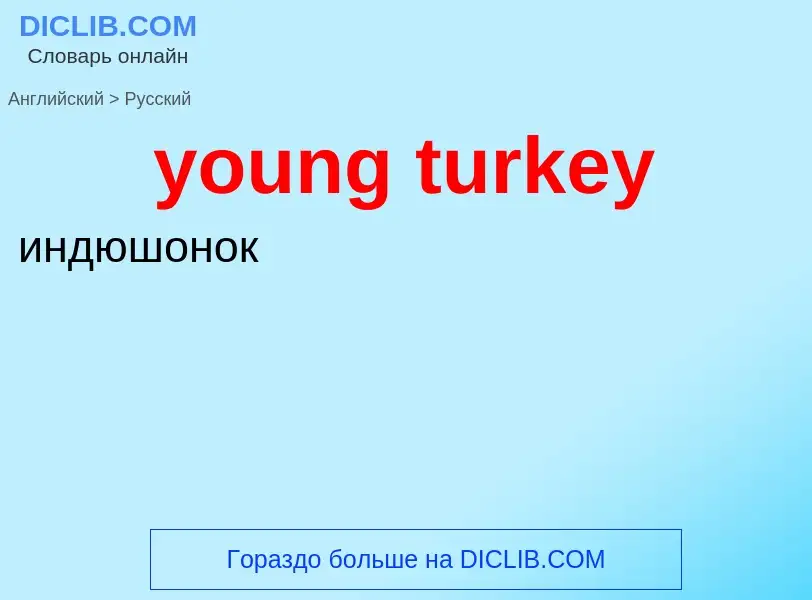 ¿Cómo se dice young turkey en Ruso? Traducción de &#39young turkey&#39 al Ruso