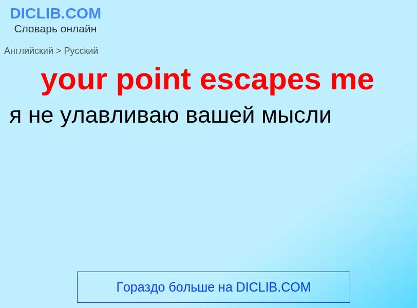 Traduzione di &#39your point escapes me&#39 in Russo