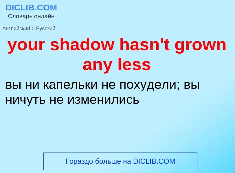 Traduzione di &#39your shadow hasn't grown any less&#39 in Russo