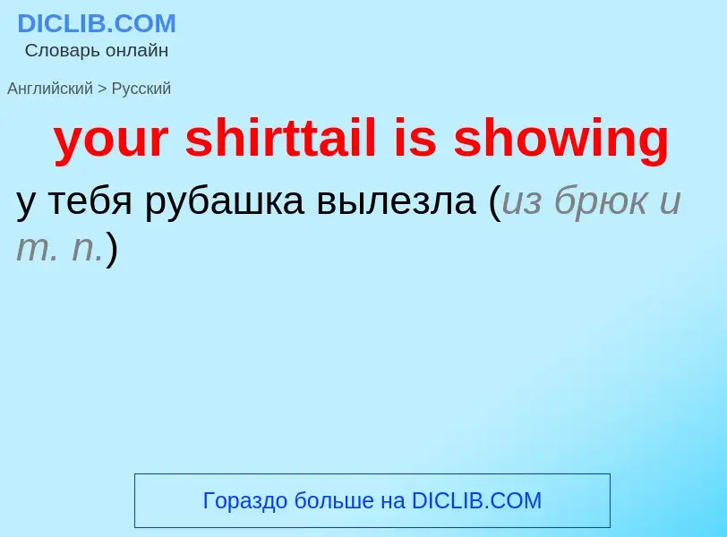 Traduzione di &#39your shirttail is showing&#39 in Russo