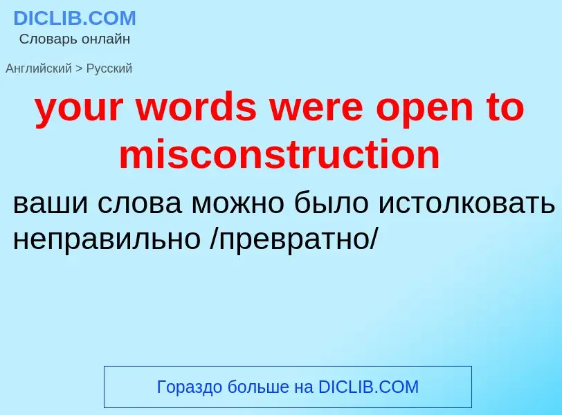 What is the Russian for your words were open to misconstruction? Translation of &#39your words were 