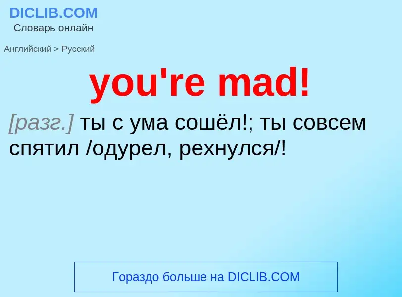 Traduzione di &#39you're mad!&#39 in Russo