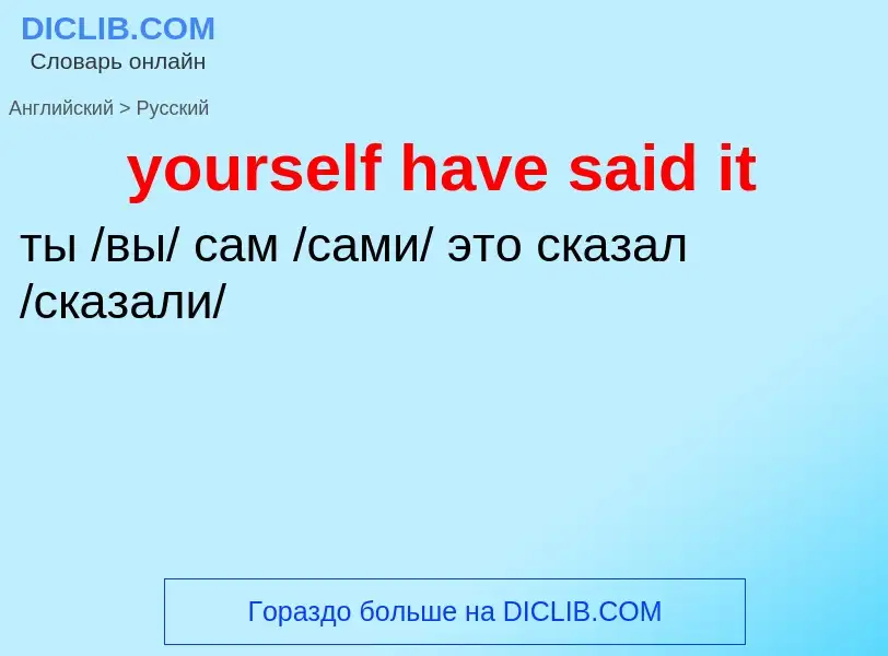 Vertaling van &#39yourself have said it&#39 naar Russisch