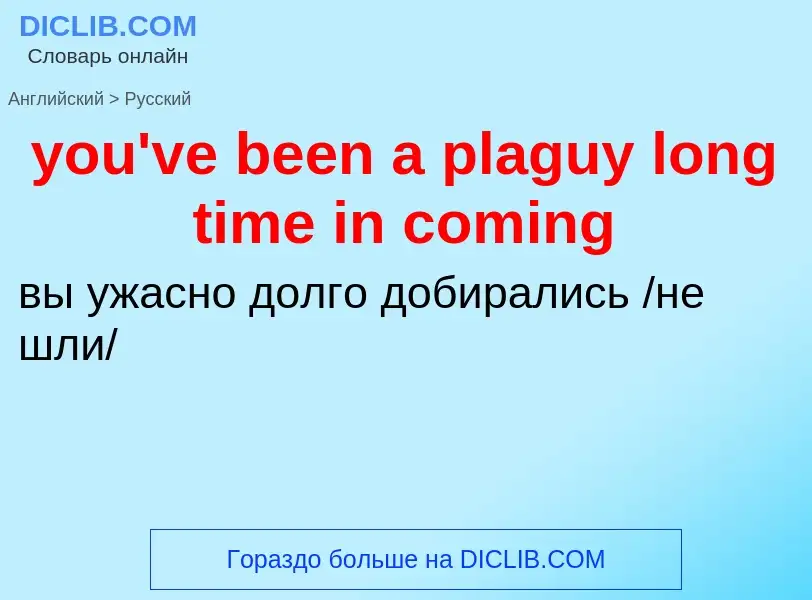 Traduzione di &#39you've been a plaguy long time in coming&#39 in Russo