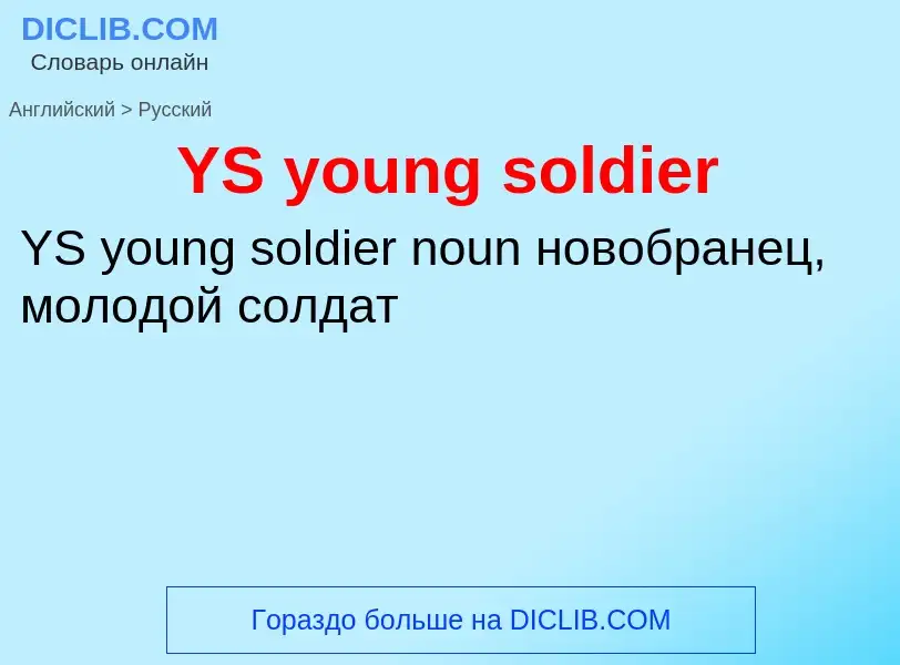 Как переводится YS young soldier на Русский язык