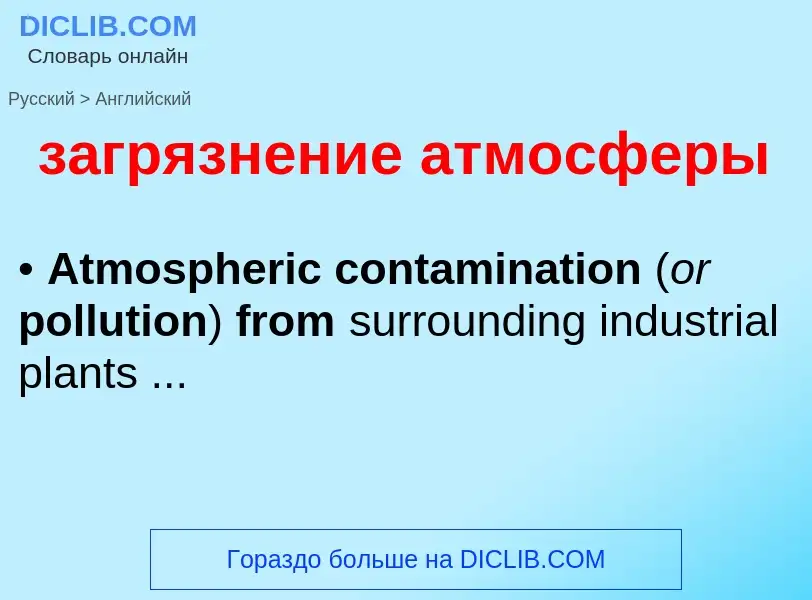 Como se diz загрязнение атмосферы em Inglês? Tradução de &#39загрязнение атмосферы&#39 em Inglês