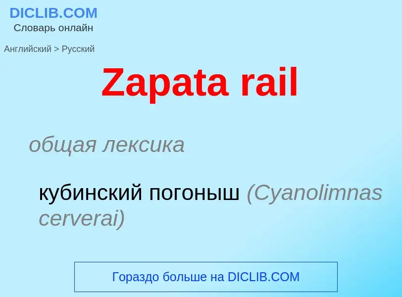 Como se diz Zapata rail em Russo? Tradução de &#39Zapata rail&#39 em Russo