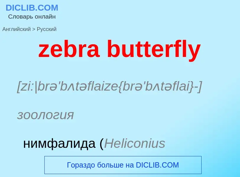 What is the Russian for zebra butterfly? Translation of &#39zebra butterfly&#39 to Russian