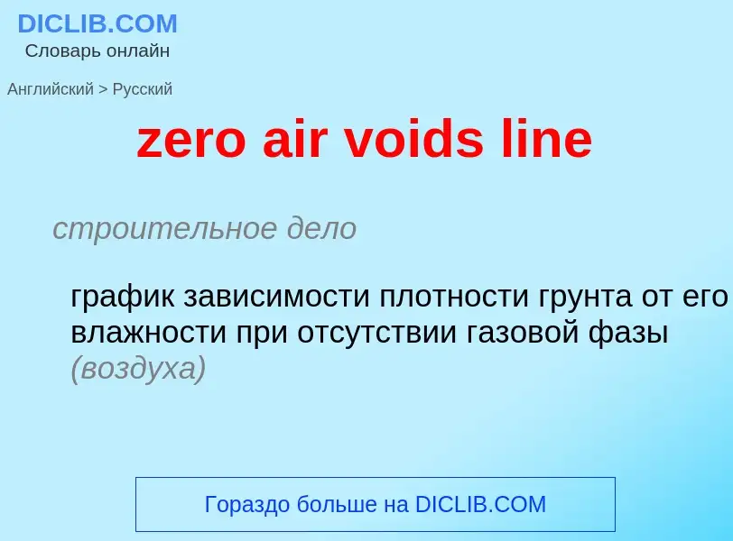 ¿Cómo se dice zero air voids line en Ruso? Traducción de &#39zero air voids line&#39 al Ruso