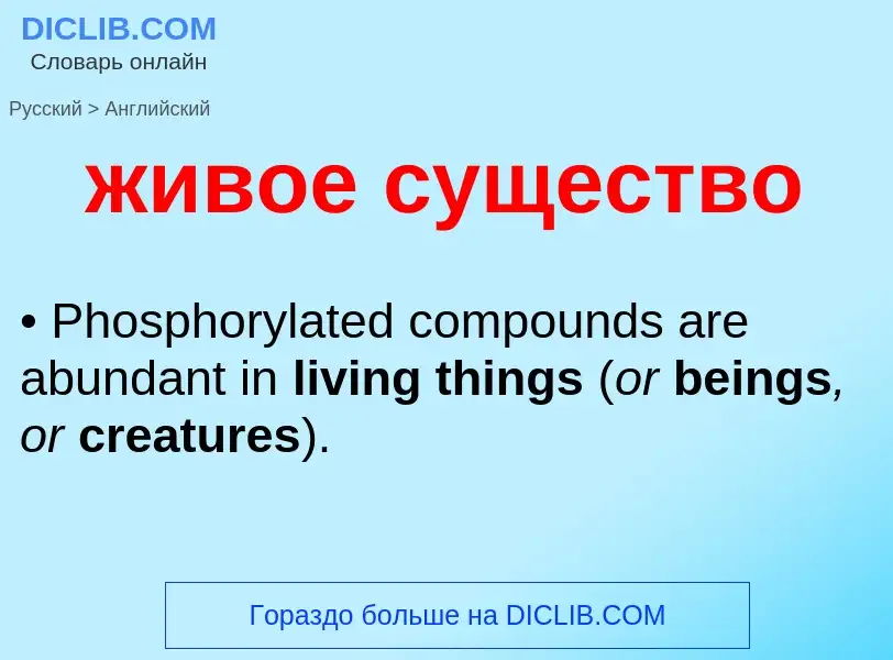Μετάφραση του &#39живое существо&#39 σε Αγγλικά