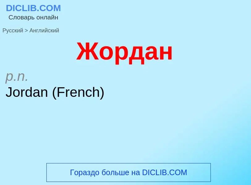 Como se diz Жордан em Inglês? Tradução de &#39Жордан&#39 em Inglês