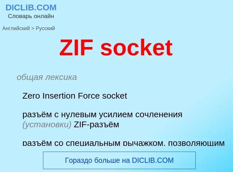 Как переводится ZIF socket на Русский язык