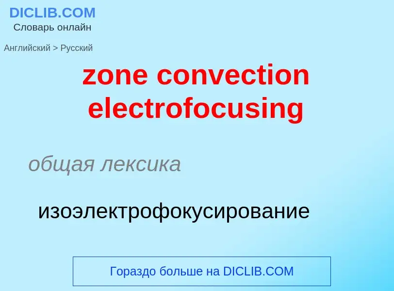 ¿Cómo se dice zone convection electrofocusing en Ruso? Traducción de &#39zone convection electrofocu