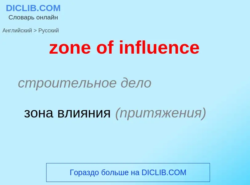 Traduction de &#39zone of influence&#39 en Russe