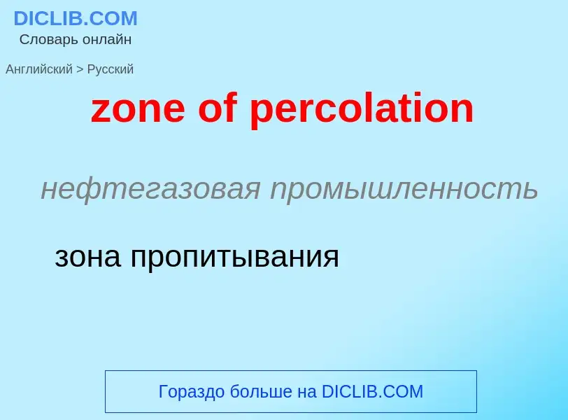 Μετάφραση του &#39zone of percolation&#39 σε Ρωσικά