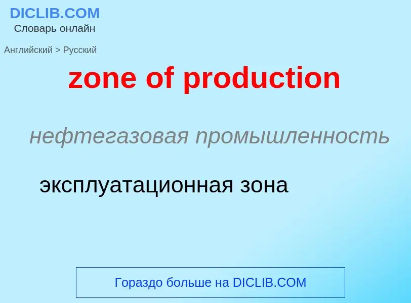 What is the Russian for zone of production? Translation of &#39zone of production&#39 to Russian