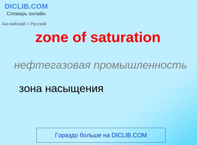 Μετάφραση του &#39zone of saturation&#39 σε Ρωσικά