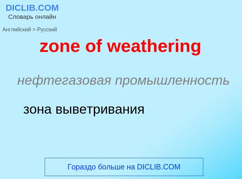 Como se diz zone of weathering em Russo? Tradução de &#39zone of weathering&#39 em Russo