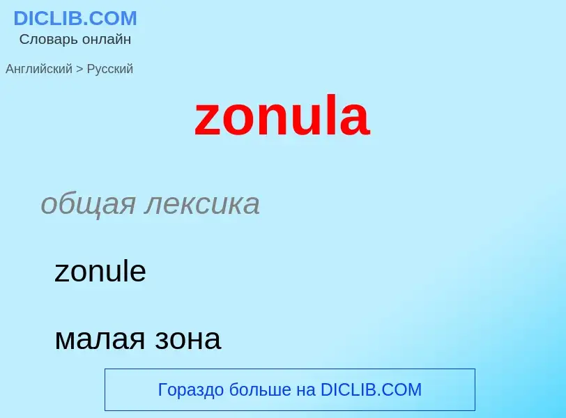 Traduction de &#39zonula&#39 en Russe