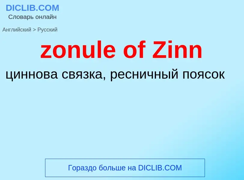 Como se diz zonule of Zinn em Russo? Tradução de &#39zonule of Zinn&#39 em Russo