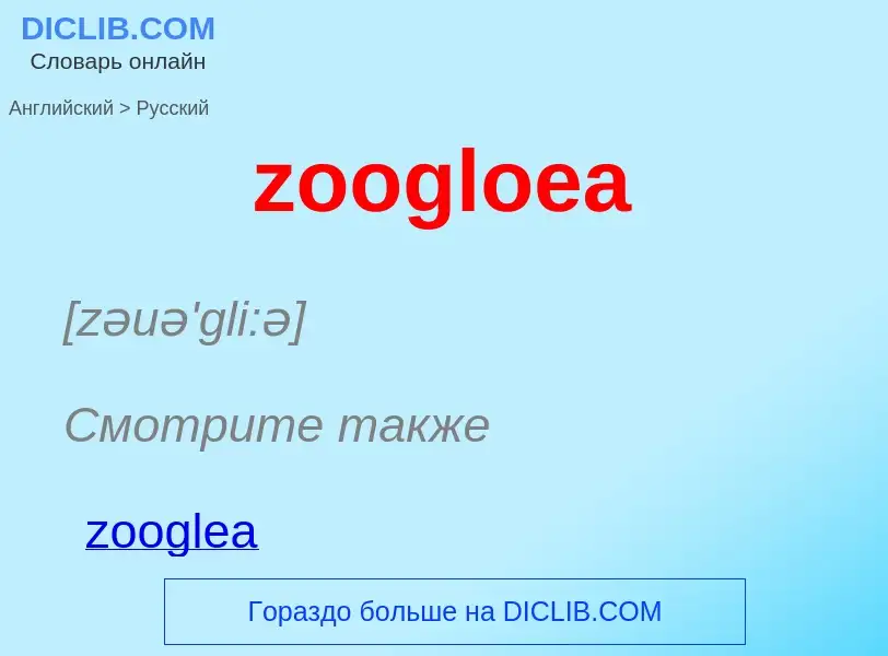 What is the Russian for zoogloea? Translation of &#39zoogloea&#39 to Russian