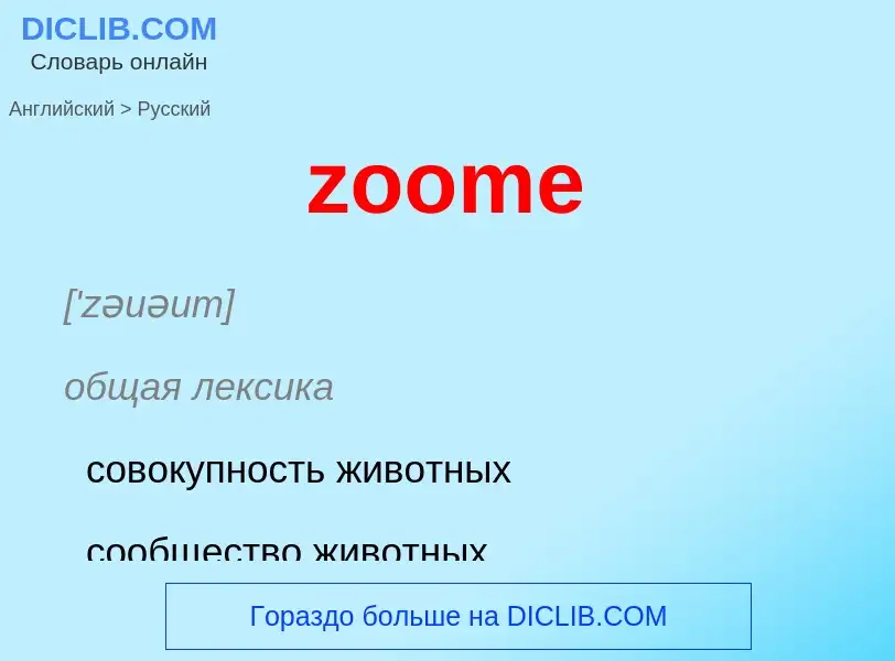 ¿Cómo se dice zoome en Ruso? Traducción de &#39zoome&#39 al Ruso