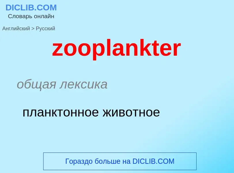 Como se diz zooplankter em Russo? Tradução de &#39zooplankter&#39 em Russo