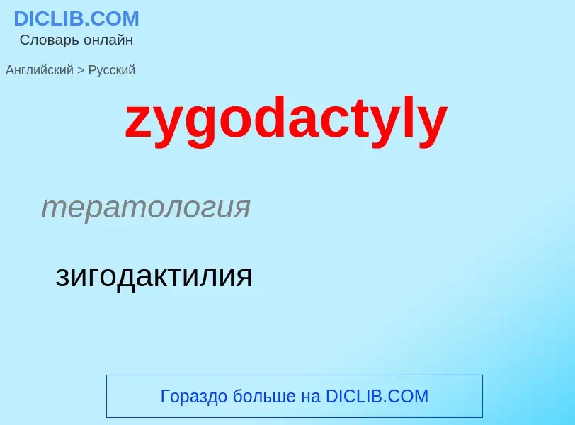 Μετάφραση του &#39zygodactyly&#39 σε Ρωσικά