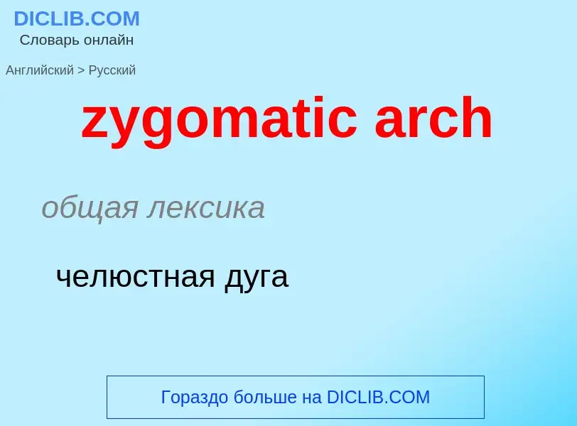 What is the الروسية for zygomatic arch? Translation of &#39zygomatic arch&#39 to الروسية