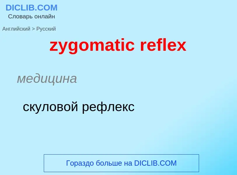 Как переводится zygomatic reflex на Русский язык