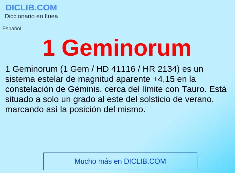 O que é 1 Geminorum - definição, significado, conceito