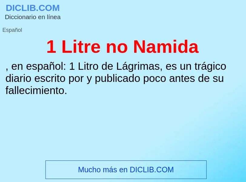 O que é 1 Litre no Namida - definição, significado, conceito