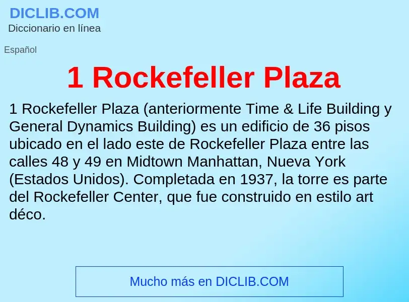 Wat is 1 Rockefeller Plaza - definition