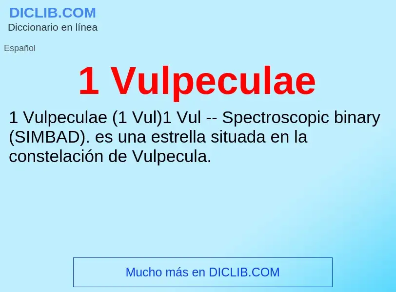 O que é 1 Vulpeculae - definição, significado, conceito