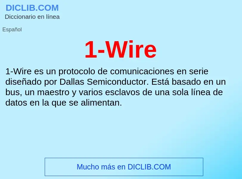 O que é 1-Wire - definição, significado, conceito