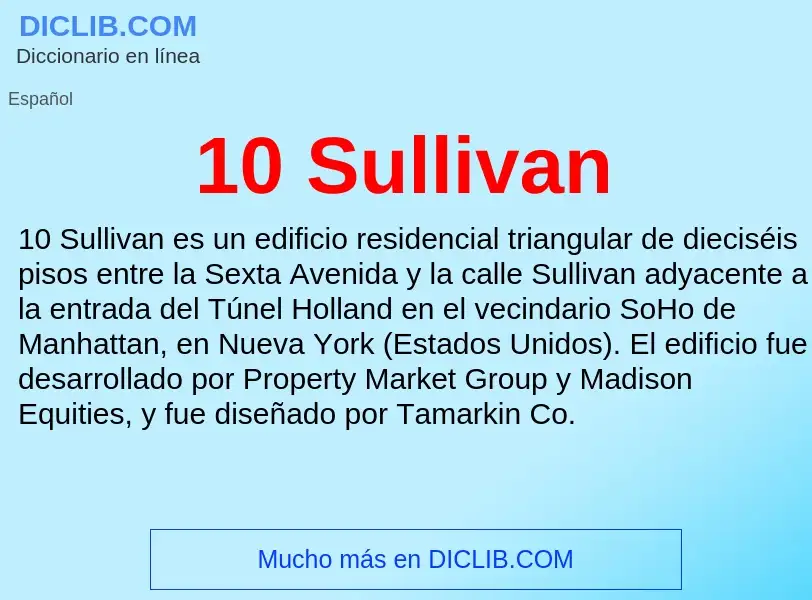 Wat is 10 Sullivan - definition