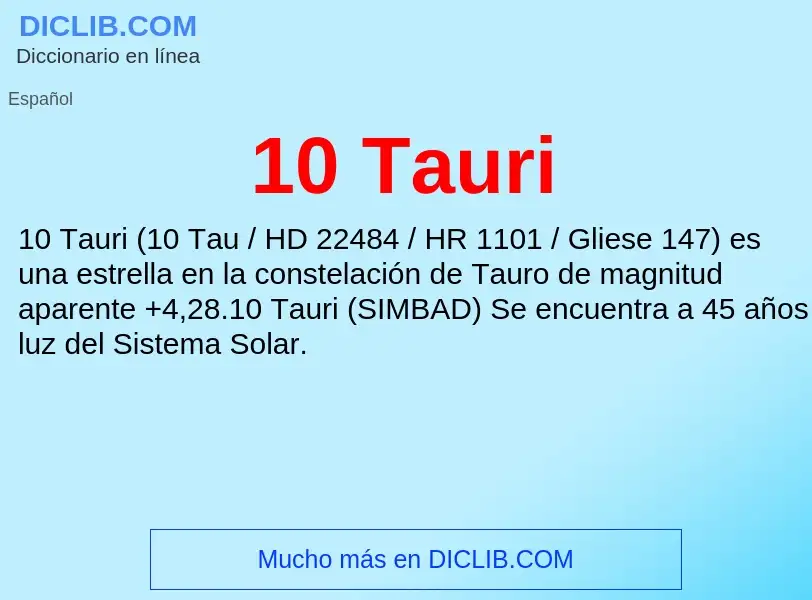 O que é 10 Tauri - definição, significado, conceito