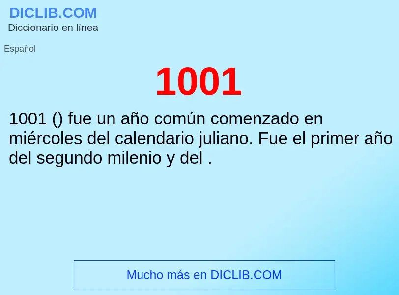 ¿Qué es 1001? - significado y definición