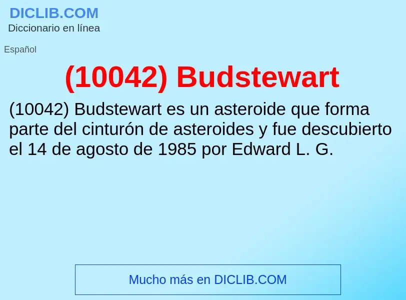 Wat is (10042) Budstewart - definition