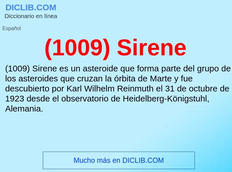 O que é (1009) Sirene - definição, significado, conceito