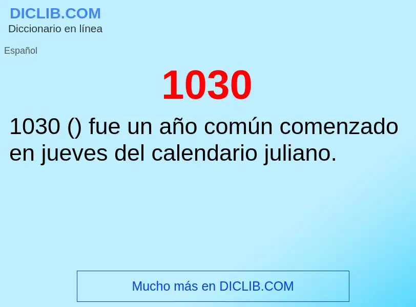 O que é 1030 - definição, significado, conceito