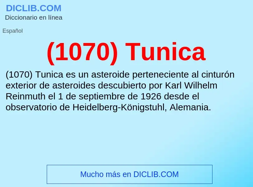 O que é (1070) Tunica - definição, significado, conceito