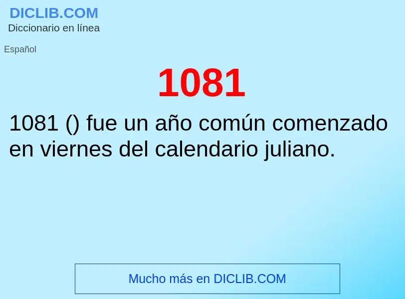 ¿Qué es 1081? - significado y definición