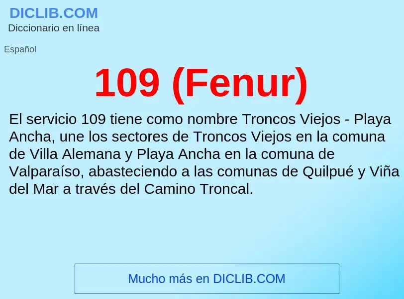 ¿Qué es 109 (Fenur)? - significado y definición