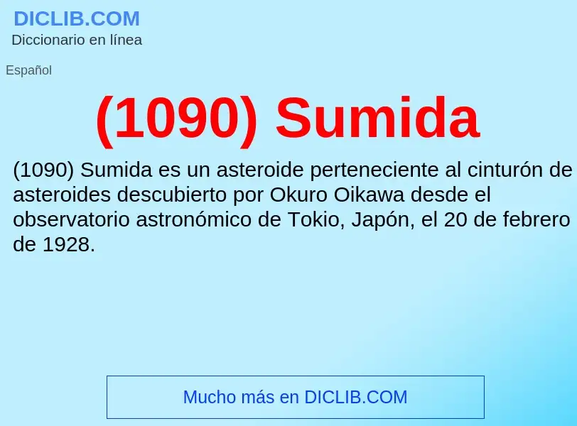 O que é (1090) Sumida - definição, significado, conceito