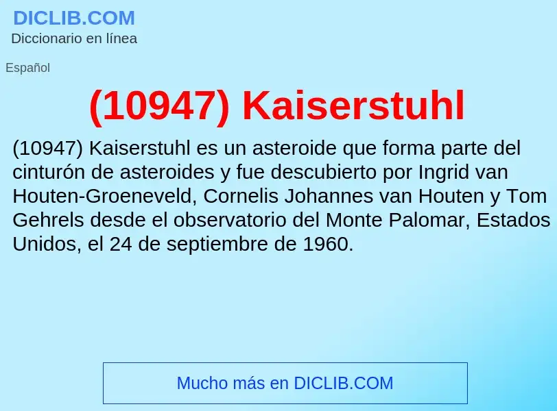 O que é (10947) Kaiserstuhl - definição, significado, conceito